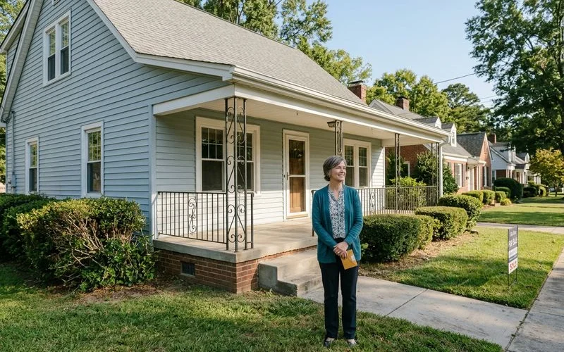 Before and after comparison of a hoarder house sold for cash in Raleigh NC