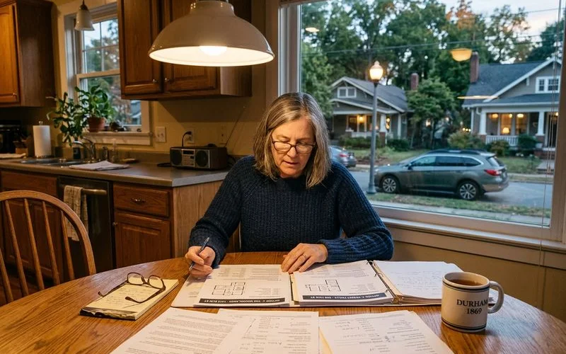 Homeowner comparing traditional listing versus cash sale options in NC