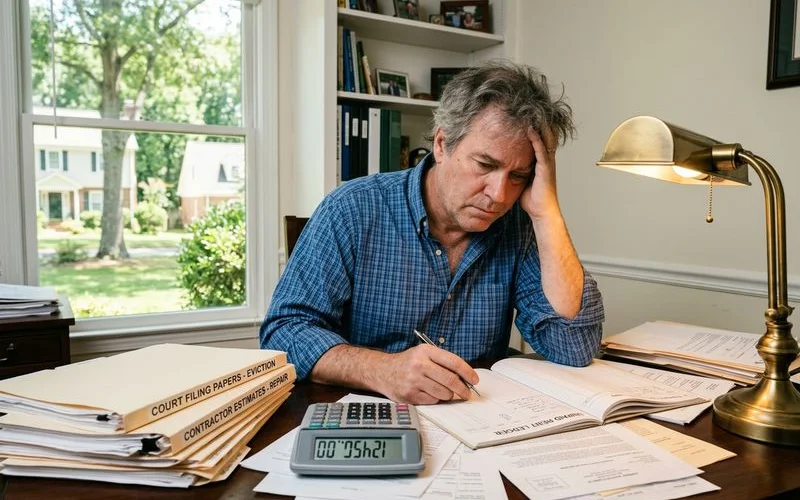 NC eviction cost breakdown including legal fees, lost rent, and repairs