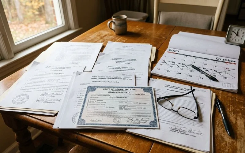 NC probate court filing timeline and estate settlement process