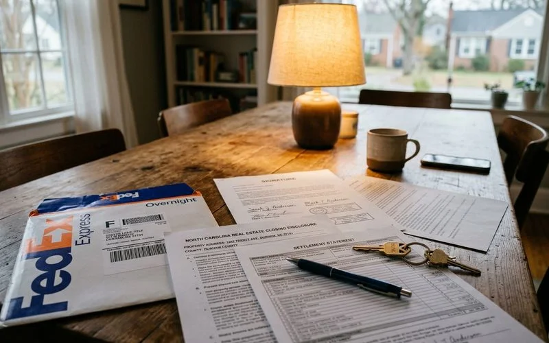 Remote closing documents for an NC inherited property sale