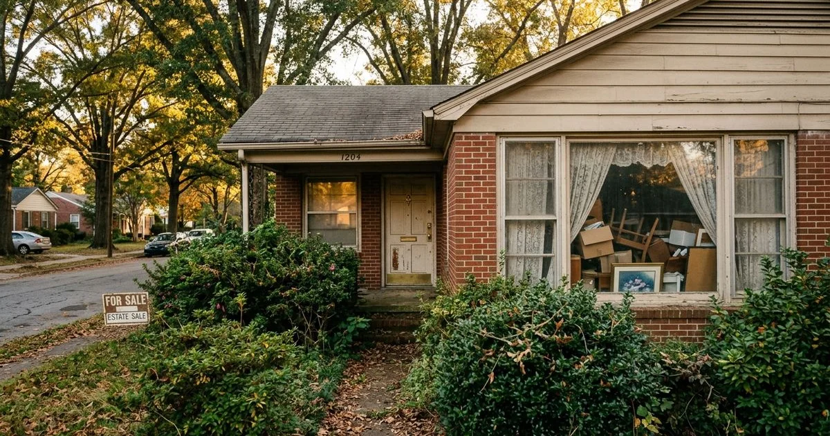 North Carolina probate house timeline showing estate documents and a calendar representing the selling process